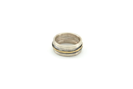Braided Ring in Silver and 18 K Gold