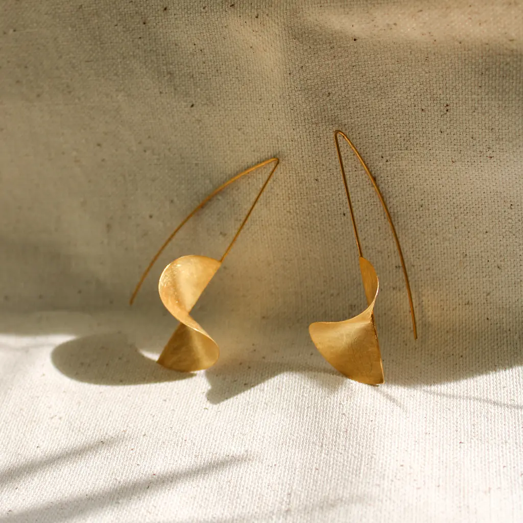 Origami Statement Earrings - Solid Gold